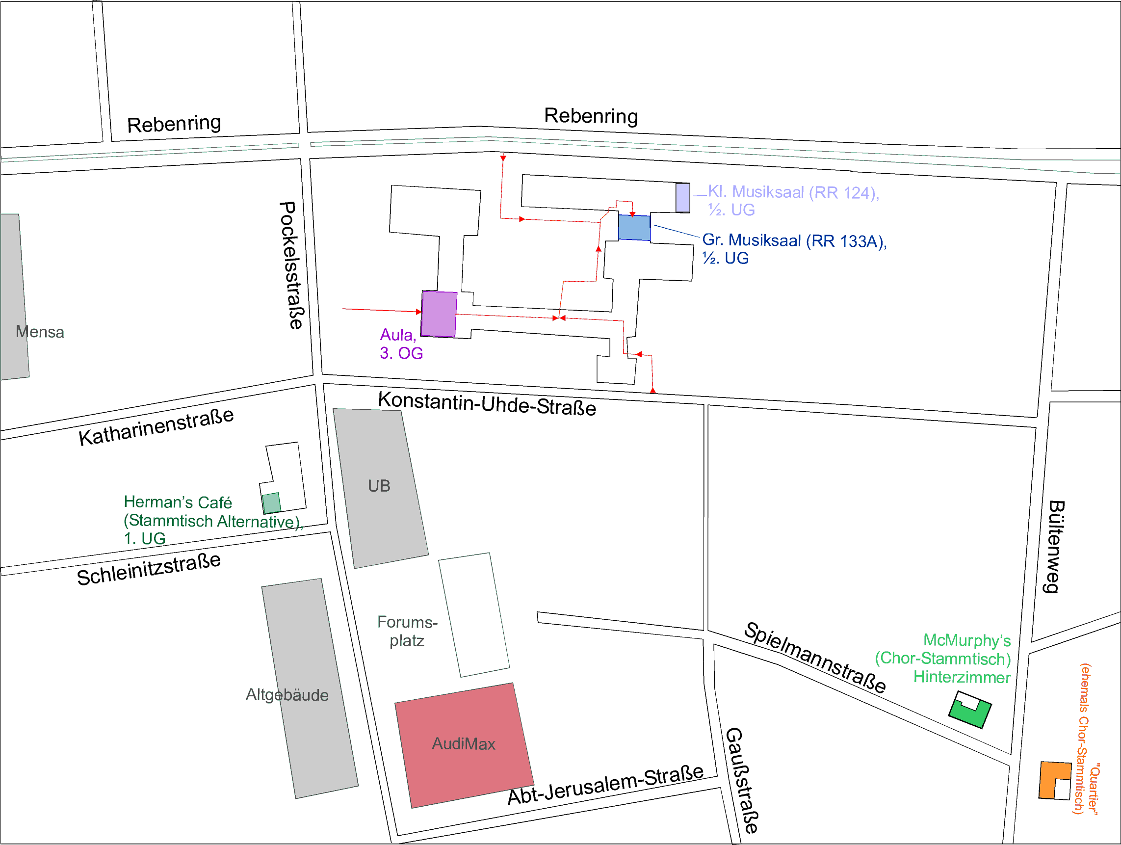 Lageplan im Univiertel